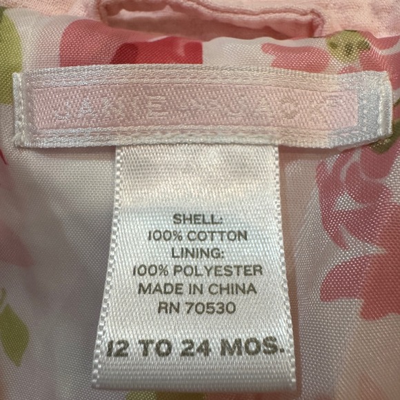 Janie‎ and Jack Pink Quilted Jacket Coat Floral Lining Baby Girl 12 to 24 Months - Picture 6 of 8